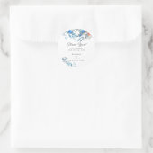 Sticker Rond Beau Aquarelle Oiseaux et Merci de feuillage (Sac)