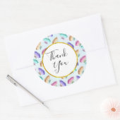 Sticker Rond Beau Aquarelle Papillon Motif Merci (Enveloppe)