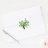 Sticker Rond Beau arbre de printemps (Enveloppe)