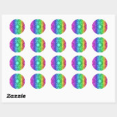 Sticker Rond Beau arc-en-ciel pastel (Feuille)
