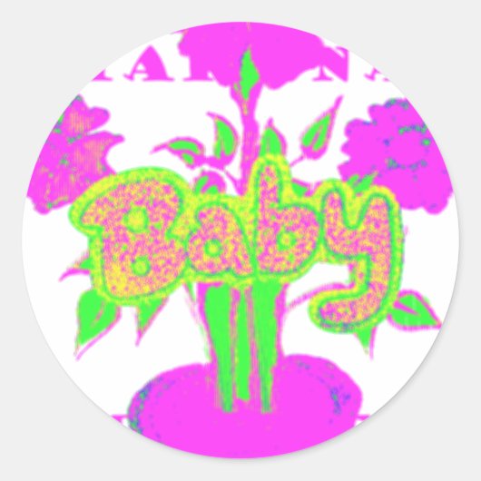 Sticker Rond Beau bébé Extraordinaire rose Inspirationnel Flora (Devant)