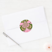 Sticker Rond Beau bébé rose vert et blanc Kaleidoscope (Enveloppe)