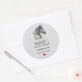 Sticker Rond Beau Black Horse Head Aquarelle Bougie Savon (Enveloppe)
