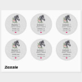 Sticker Rond Beau Black Horse Head Aquarelle Bougie Savon (Feuille)