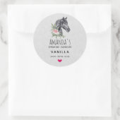 Sticker Rond Beau Black Horse Head Aquarelle Bougie Savon (Sac)
