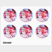 Sticker Rond Beau bouquet de fleurs (Feuille)