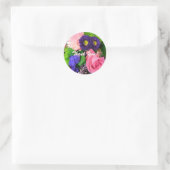 Sticker Rond Beau Bouquet Floral, Merci ! (Sac)