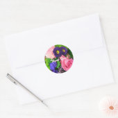 Sticker Rond Beau Bouquet Floral, Merci ! (Enveloppe)