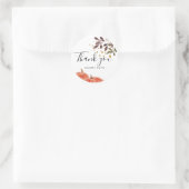 Sticker Rond Beau Citrouille et Branches Merci (Sac)