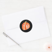 Sticker Rond Beau Citrouille Halloween noir et orange (Enveloppe)