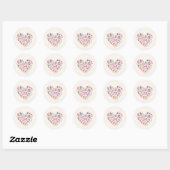 Sticker Rond Beau coeur gracieux (Feuille)