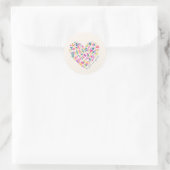 Sticker Rond Beau coeur gracieux (Sac)