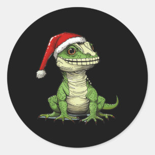Sticker Rond Beau Costume En Reptile Pour Les Amateurs De Lézar