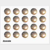 Sticker Rond Beau coucher de soleil avec rampes (Feuille)