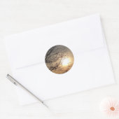 Sticker Rond Beau coucher de soleil avec rampes (Enveloppe)