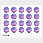 Sticker Rond Beau coucher de soleil violet (Feuille)