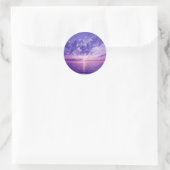 Sticker Rond Beau coucher de soleil violet (Sac)