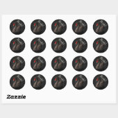 Sticker Rond Beau cygne noir avec un bec rouge vif (Feuille)