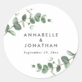 Sticker Rond Beau délicat mariage de feuillage d'eucalyptus (Devant)