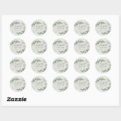Sticker Rond Beau délicat mariage en bois blanc d'eucalyptus (Feuille)