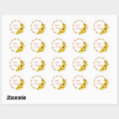Sticker Rond Beau design de tournesol (Feuille)