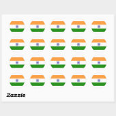 Sticker Rond Beau drapeau indien "Tiranga" (Feuille)