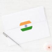 Sticker Rond Beau drapeau indien "Tiranga" (Enveloppe)