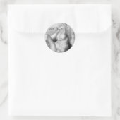 Sticker Rond Beau Elégant Art fin mâle modèle corps constructeu (Sac)