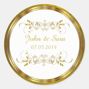 Sticker Rond Beau Golden Foil Outline