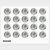 Sticker Rond Beau gros plan en ammonite design (Feuille)