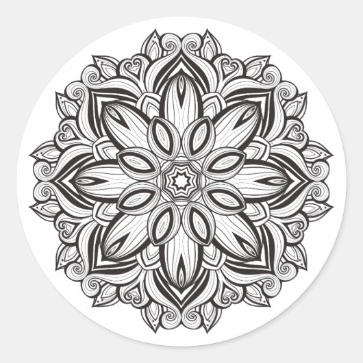 Sticker Rond Beau Mandala (Devant)