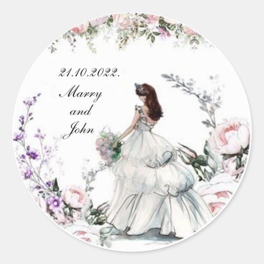 Sticker Rond Beau Mariage (Devant)