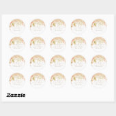 Sticker Rond Beau Mariage Floral Terracotta (Feuille)