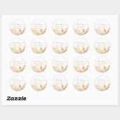 Sticker Rond Beau Mariage Floral Terracotta (Feuille)
