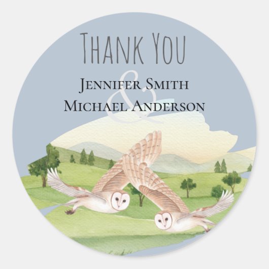 Sticker Rond Beau Mariage OWLS (Devant)