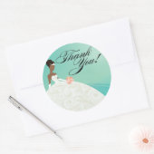 Sticker Rond Beau Merci de luxe Turquoise et blanc (Enveloppe)