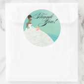 Sticker Rond Beau Merci de luxe Turquoise et blanc (Sac)
