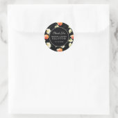 Sticker Rond Beau Merci floral noir de | (Sac)