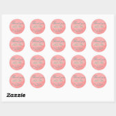 Sticker Rond Beau Merci rose floral (Feuille)