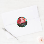 STICKER ROND BEAU MERCI ROSE ROSE ROSE ROSE (Enveloppe)