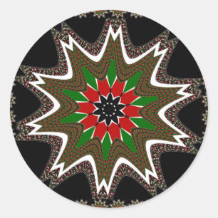 Sticker Rond Beau Motif Culturel Géométrique Kenya