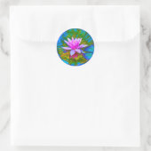 Sticker Rond Beau Nénuphar Lotus Blossom Yoga (Sac)