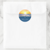 Sticker Rond Beau Ocean Sunrise Merci Mariage (Sac)