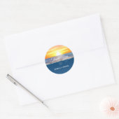 Sticker Rond Beau Ocean Sunrise Merci Mariage (Enveloppe)
