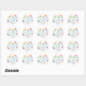 Sticker Rond Beau papillon aquarelle fille's Birthday (Feuille)