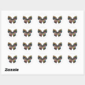 Sticker Rond Beau papillon illustré (Feuille)