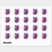 Sticker Rond Beau papillon illustré (Feuille)