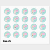 STICKER ROND BEAU PASTEL COULEURS LAMA ANNIVERSAIRE (Feuille)