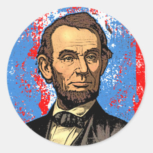 Sticker Rond Beau portrait d'Abraham Lincoln