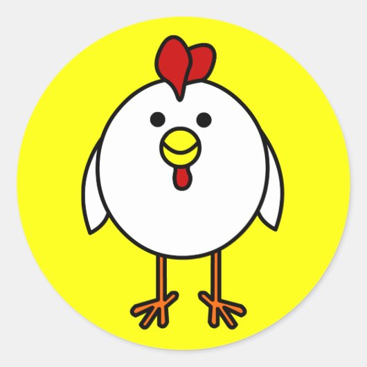 Sticker Rond Beau poulet (Devant)